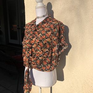 Vintage Floral 90s Crop Top